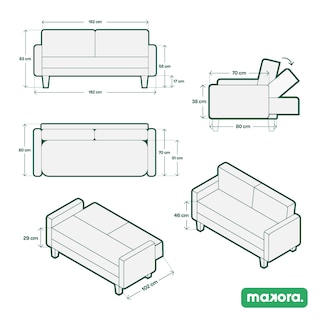 Foto 7 | Foto 7 | Sofá Cama Makora Anicka Con Memory Foam Color Negro Lino Respaldo Reclinable De 3 Posiciones