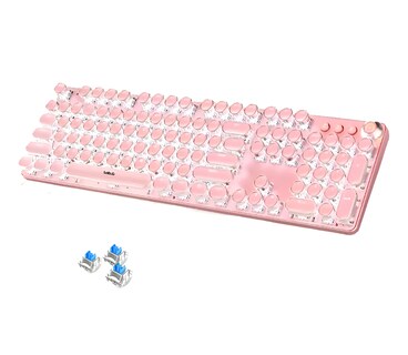 Foto 1 | Foto 1 | Teclado Mecanico Rosa Punk gamer Rosa