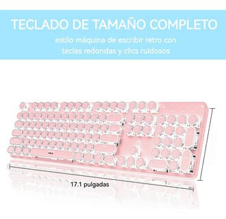 Foto 2 | Foto 2 | Teclado Mecanico Rosa Punk gamer Rosa
