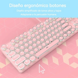 Foto 3 | Foto 3 | Teclado Mecanico Rosa Punk gamer Rosa