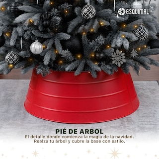 Foto 3 | Foto 3 | Pie De Árbol De Navidad Esquimal Collar Metálico Rojo 68.6 Cm