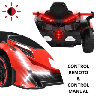 Foto 2 | Foto 2 | Montable Eléctrico Para Niños Deportivo Lambo Luces Sonido Control Remoto Bluetooth Batería 12v - Rojo