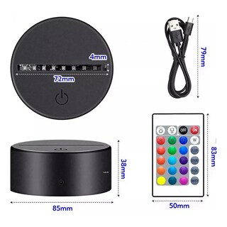 Foto 2 | Foto 2 | ''led Base De Luz Nocturna Con Control Remoto belug Mezcla De Colores Negro ''