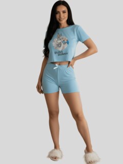 Foto 2 | Foto 2 | Pijama De 3 Piezas Mujer Pantalon Short Y Playera A Juego Pij-077-3 Diseño 12 Pijama De Mujer