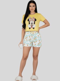 Foto 2 | Foto 2 | Pijama De 3 Piezas Mujer Pantalon Short Y Playera A Juego Pij-077-3 Diseño 13 Pijama De Mujer