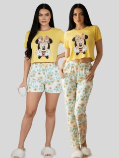 Foto 5 | Foto 5 | Pijama De 3 Piezas Mujer Pantalon Short Y Playera A Juego Pij-077-3 Diseño 13 Pijama De Mujer