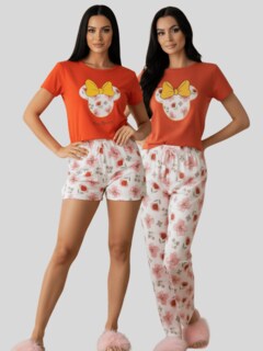 Foto 5 | Foto 5 | Pijama De 3 Piezas Mujer Pantalon Short Y Playera A Juego Pij-077-3 Diseño 19 Pijama De Mujer
