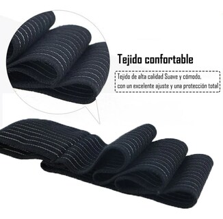 Foto 5 | Foto 5 | ''vendas Para Elasticas Rodillas Gym Crossfit 1 Par Negras Rallas Blancas ''