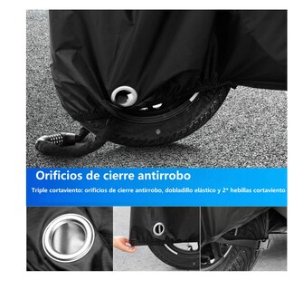Foto 4 | Foto 4 | Funda Impermeable Moto Antipolvo Negro Para Motocicleta
