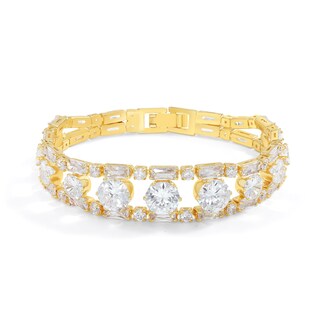 Foto 1 | Foto 1 | Brazalete Elfgrass Halocurve Chapado En Oro De 14 Quilates Con Circonita Cúbica De 17 Cm - Venta Internacional.