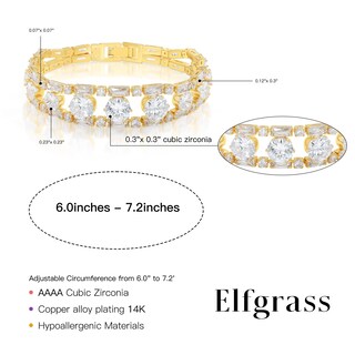 Foto 5 | Foto 5 | Brazalete Elfgrass Halocurve Chapado En Oro De 14 Quilates Con Circonita Cúbica De 17 Cm - Venta Internacional.
