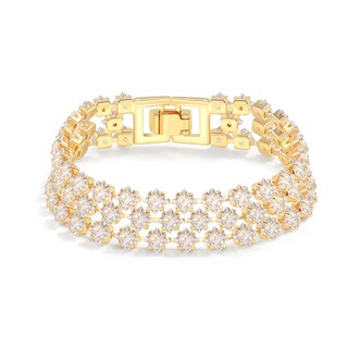 Foto 1 | Foto 1 | Pulsera Elfgrass Tennis Chapada En Oro De 14 Quilates Con Circonita Cúbica De 17 3 Cm - Venta Internacional.