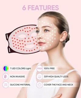 Foto 3 | Foto 3 | Mascarilla Facial Evfofo Negra Y Roja Para Rostro Y Cuello En Casa - Venta Internacional.