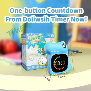 Foto 7 | Foto 7 | Timer Doliwish Led Visual Con Diseño De Dinosaurio Recargable Para Niños - Venta Internacional.