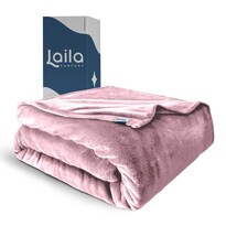 Cobija Matrimonial Frazada Ultra Suave Rosa Pastel Laila Comfort