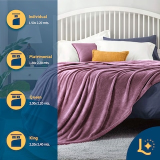 Foto 3 | Foto 3 | Cobija Matrimonial Frazada Ultra Suave Palo De Rosa Laila Comfort