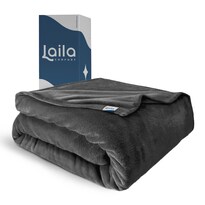 Cobija Matrimonial Frazada Ultra Suave Gris Oscuro Laila Comfort
