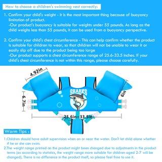 Foto 4 | Foto 4 | Chaleco De Natación Chriffer Kids Floaties 14-25 Kg 3-7 Y - Venta Internacional.