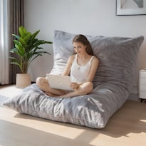 Puf Bybyme Sofá Convertible 3 En 1 De Piel Sintética - Venta Internacional.