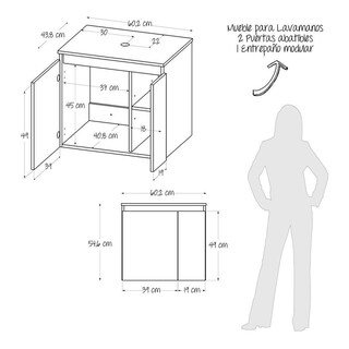 Foto 4 | Foto 4 | Mueble Lavamanos Elevado Guali Miel