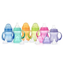 Botella De Cuello Ancho Nuby Multicolor Sin Goteo De 3 Etapas Para Niños