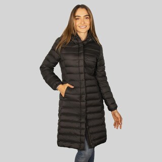 Foto 1 | Foto 1 | Chamarra Larga Capitonada Para Mujer Con Capucha Greenlander Negro