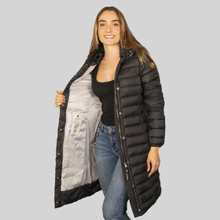 Foto 2 | Foto 2 | Chamarra Larga Capitonada Para Mujer Con Capucha Greenlander Negro