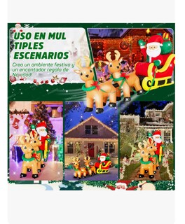 Foto 3 | Foto 3 | Inflable de Navidad Luz Led Alce de Papá Noel  Decoración Interior y Exterior