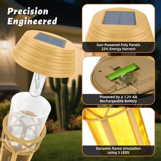 Foto 5 | Foto 5 | Lámparas Solares Para Exterior Evelynsun Con Efecto De Llama Titilante  Paquete De 2 - Venta Internacional.