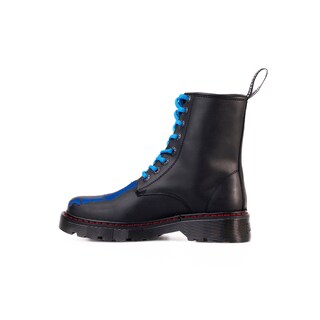 Foto 2 | Foto 2 | Botas Offlander  Tipo Militar  Piel Crazy  Negro  Huesos Azules Bordados