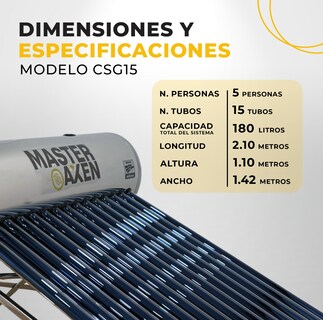 Foto 4 | Foto 4 | Calentador Solar A Gravedad Master Axen 15 Tubos Acero Inoxidable
