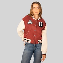 Chamarra Varsity Para Mujer Con Bolsillos Greenlander Rojo