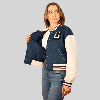 Foto 2 | Foto 2 | Chamarra Varsity Para Mujer Con Bolsillos Greenlander Azul Marino