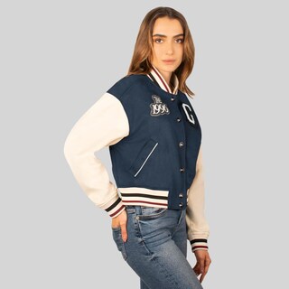 Foto 3 | Foto 3 | Chamarra Varsity Para Mujer Con Bolsillos Greenlander Azul Marino