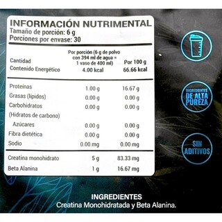 Foto 2 | Foto 2 | Creatina Beta Alanina 180 G Sin Sabor Pure Health