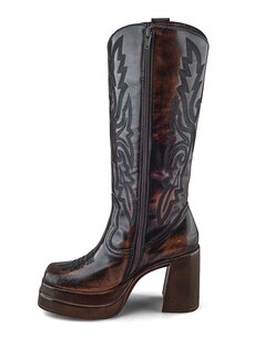 Foto 4 | Foto 4 | Bota Vaquera De Piel Vacuno Color Café Para Mujer