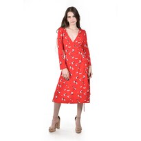 Vestido Envolvente Roman Fashion /juvenil  6259 (rojo Flor) Rojo