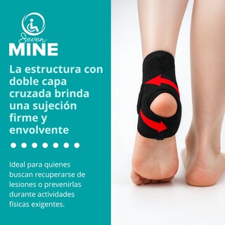 Foto 2 | Foto 2 | Tobillera Compresión Doble Capa 360° Soporte y Estabilidad