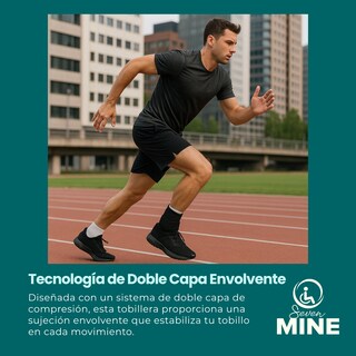 Foto 5 | Foto 5 | Tobillera Compresión Doble Capa 360° Soporte y Estabilidad