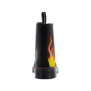 Foto 4 | Foto 4 | Botas Offlander  Tipo Militar  Piel Crazy  Negro  Flamas Bordadas