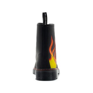 Foto 4 | Foto 4 | Botas Offlander  Tipo Militar  Piel Crazy  Negro  Flamas Bordadas