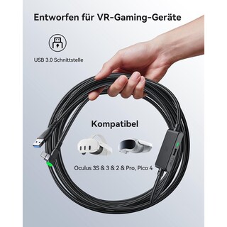 Foto 7 | Foto 7 | Cable De Enlace Iniu Negro Compatible Con Meta Oculus Quest 2 Y Pico Con Usb 3.0 Para Juegos Vr De P
