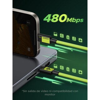 Foto 4 | Foto 4 | Ugreen 100w Cable Usb C Carga Rápida 1m Cable Tipo C 20v 5a Pd3.0 Compatible Con Macbook Air Dell