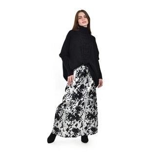 Foto 1 | Foto 1 | Falda Satinada Estampado Vaca Roman Fashion /juvenil  7064 (negro) Negro