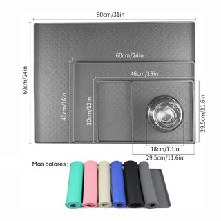 Foto 3 | Foto 3 | Tapete De Silicona Wolfi Gris Para Comida De Perro Antideslizante 46x30cm