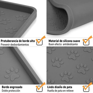 Foto 7 | Foto 7 | Tapete De Silicona Wolfi Gris Para Comida De Perro Antideslizante 46x30cm