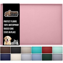 Alfombrilla De Alimentación De Silicona Gorilla Grip Rosa 100% Impermeable Con Borde Elevado Para Ma