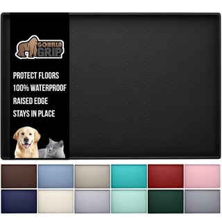Foto 1 | Foto 1 | Alfombrilla De Alimentación De Silicona Gorilla Grip Negra Impermeable Con Borde Elevado Para Mascot