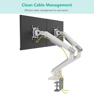 Foto 2 | Foto 2 | Soporte Doble Monitor Wali Blanco Con Indicador De Tensión Para Monitores De Hasta 32 Pulgadas 10 Kg