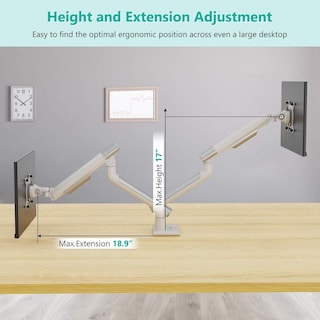 Foto 3 | Foto 3 | Soporte Doble Monitor Wali Blanco Con Indicador De Tensión Para Monitores De Hasta 32 Pulgadas 10 Kg